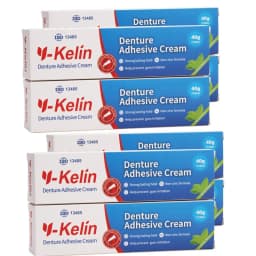 Y-Kelin Denture Adhesive Cream 1/3/12 Pack Original Formula Zinc Free Extra Strong Hold For Upper Lower or Partials All Day