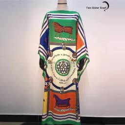 Africa Fashion Blogger Recommend Popular printed Silk Kaftan Maxi dresses Loose Summer Beach Bohemian kaftan long dress for lady