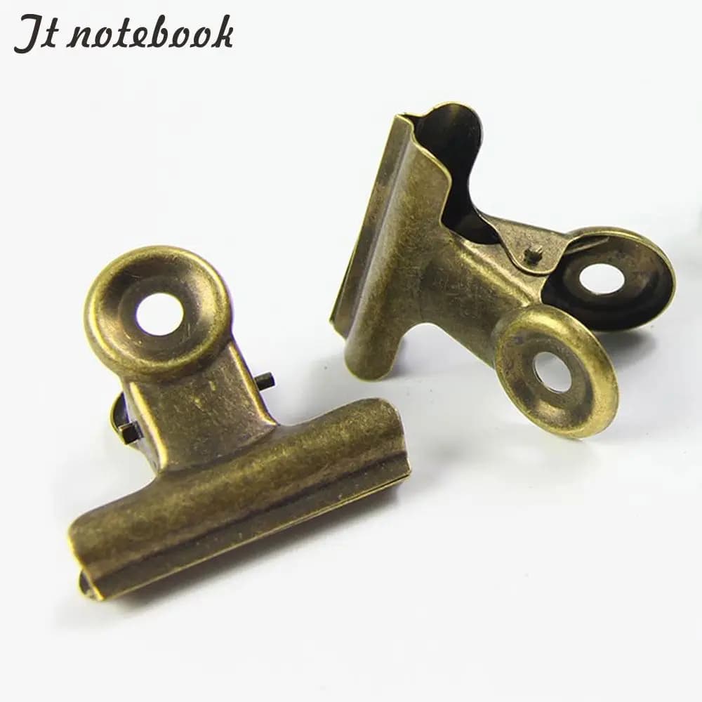 4pcs/lot Vintage Brass Clips Vintage Retro Metal Gold Paper Clips Seal Clip Traveler's Notebook Accessories