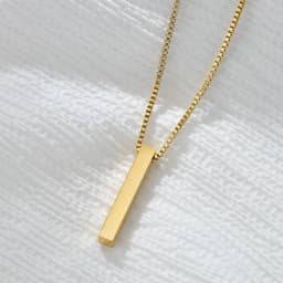 Personalized 4 Sides Engraving Square Bar Pendant Custom Name Date Stainless Steel Necklace Women Men Jewelry Gifts Wholesale