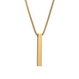 Personalized 4 Sides Engraving Square Bar Pendant Custom Name Date Stainless Steel Necklace Women Men Jewelry Gifts Wholesale