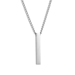 Personalized 4 Sides Engraving Square Bar Pendant Custom Name Date Stainless Steel Necklace Women Men Jewelry Gifts Wholesale