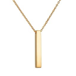 Personalized 4 Sides Engraving Square Bar Pendant Custom Name Date Stainless Steel Necklace Women Men Jewelry Gifts Wholesale