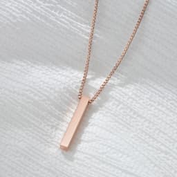 Personalized 4 Sides Engraving Square Bar Pendant Custom Name Date Stainless Steel Necklace Women Men Jewelry Gifts Wholesale