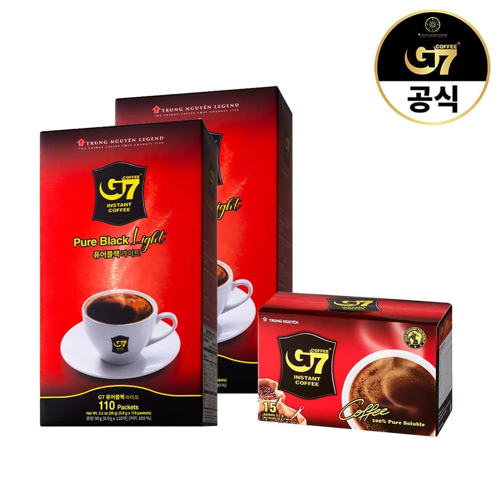G7 Vietnam Coffee Pure Black Light 110S X 2 + Pure Black 15S