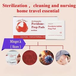 Sterilize and Clean Cuts and Scrapes with 100pcs/20pcs Iodine Disinfection Cotton Pads for Home or Travel