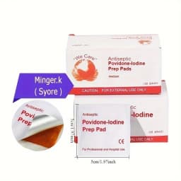 Sterilize and Clean Cuts and Scrapes with 100pcs/20pcs Iodine Disinfection Cotton Pads for Home or Travel