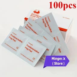 Sterilize and Clean Cuts and Scrapes with 100pcs/20pcs Iodine Disinfection Cotton Pads for Home or Travel