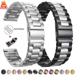 20mm 22mm Stainless Steel Strap for Samsung Galaxy Watch 7 6 5 4 5Pro 40/44mm 6 Classic 43mm 47mm Metal Band for Huawei GT6 4Pro