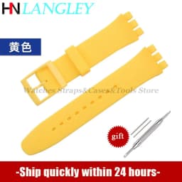 16mm 17mm 19mm 20mm Soft Silicone Bracelet for Swatch Colorful Watchband Watch Strap Replacement Watches Accessories With Tools