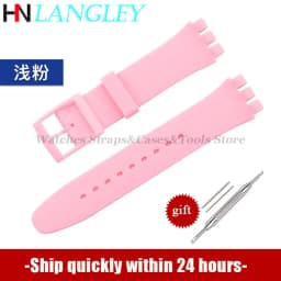 16mm 17mm 19mm 20mm Soft Silicone Bracelet for Swatch Colorful Watchband Watch Strap Replacement Watches Accessories With Tools