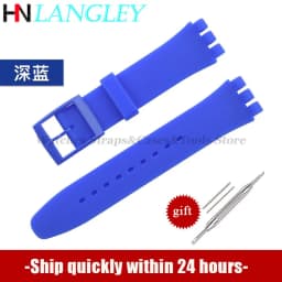 16mm 17mm 19mm 20mm Soft Silicone Bracelet for Swatch Colorful Watchband Watch Strap Replacement Watches Accessories With Tools