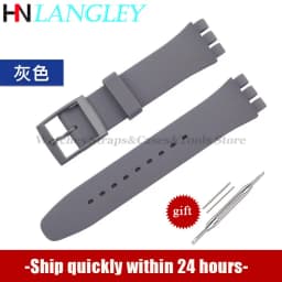 16mm 17mm 19mm 20mm Soft Silicone Bracelet for Swatch Colorful Watchband Watch Strap Replacement Watches Accessories With Tools