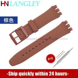 16mm 17mm 19mm 20mm Soft Silicone Bracelet for Swatch Colorful Watchband Watch Strap Replacement Watches Accessories With Tools