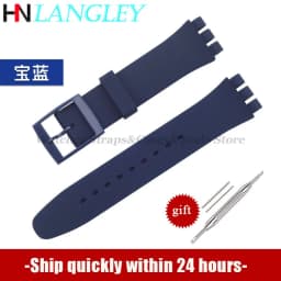 16mm 17mm 19mm 20mm Soft Silicone Bracelet for Swatch Colorful Watchband Watch Strap Replacement Watches Accessories With Tools