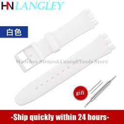 16mm 17mm 19mm 20mm Soft Silicone Bracelet for Swatch Colorful Watchband Watch Strap Replacement Watches Accessories With Tools