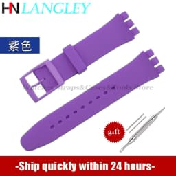16mm 17mm 19mm 20mm Soft Silicone Bracelet for Swatch Colorful Watchband Watch Strap Replacement Watches Accessories With Tools