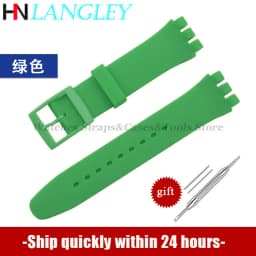16mm 17mm 19mm 20mm Soft Silicone Bracelet for Swatch Colorful Watchband Watch Strap Replacement Watches Accessories With Tools