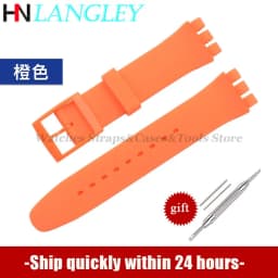 16mm 17mm 19mm 20mm Soft Silicone Bracelet for Swatch Colorful Watchband Watch Strap Replacement Watches Accessories With Tools