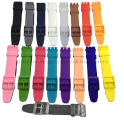 16mm 17mm 19mm 20mm Soft Silicone Bracelet for Swatch Colorful Watchband Watch Strap Replacement Watches Accessories With Tools