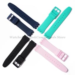 16mm 17mm 19mm 20mm Soft Silicone Bracelet for Swatch Colorful Watchband Watch Strap Replacement Watches Accessories With Tools