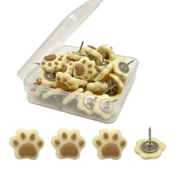 30pcs/set Sweet Cartoon Thumbtacks Set Cute Kitten Paw Pushpins Decorative Wooden Thumbtacks Office Student Supplies