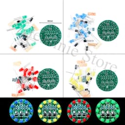 LED Water Light LED Round Water Light Production Kit for Skill Training Soldering Practice Parts Diy Electronic Kit Set