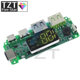 LED Dual USB 5V 2.4A Micro/Type-C USB Mobile Power Bank 18650 Charging Module Lithium Battery Charger Board Circuit Protection