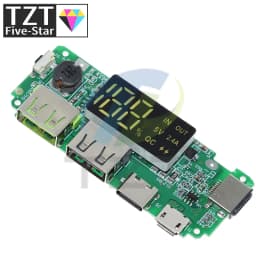 LED Dual USB 5V 2.4A Micro/Type-C USB Mobile Power Bank 18650 Charging Module Lithium Battery Charger Board Circuit Protection