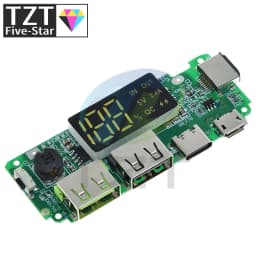 LED Dual USB 5V 2.4A Micro/Type-C USB Mobile Power Bank 18650 Charging Module Lithium Battery Charger Board Circuit Protection