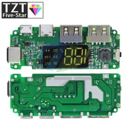 LED Dual USB 5V 2.4A Micro/Type-C USB Mobile Power Bank 18650 Charging Module Lithium Battery Charger Board Circuit Protection