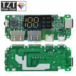 LED Dual USB 5V 2.4A Micro/Type-C USB Mobile Power Bank 18650 Charging Module Lithium Battery Charger Board Circuit Protection