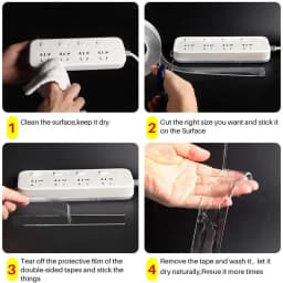 Nano Double-sided Adhesive Tape Durable Silicone Transparent Tape Waterproof Adhesive Sticky Wall Tapestry Bathroom Wall Posters
