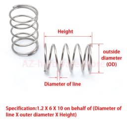 304 Stainless Steel Compression Spring Return Spring Steel Wire Diameter 0.8~0.9mm Outside Diameter 5~18mm  10 Pcs