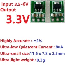 5 PCS 3.3-6V to 3V 3.3V DC-DC Converter Step-Down Power Supply Buck LDO Module Voltage Regulator Board
