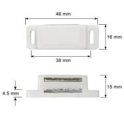 Cupboard Kitchen Furniture Magnetic Cabinet Door Latch Closures White Plastic Strong Powerful Magnet Catch