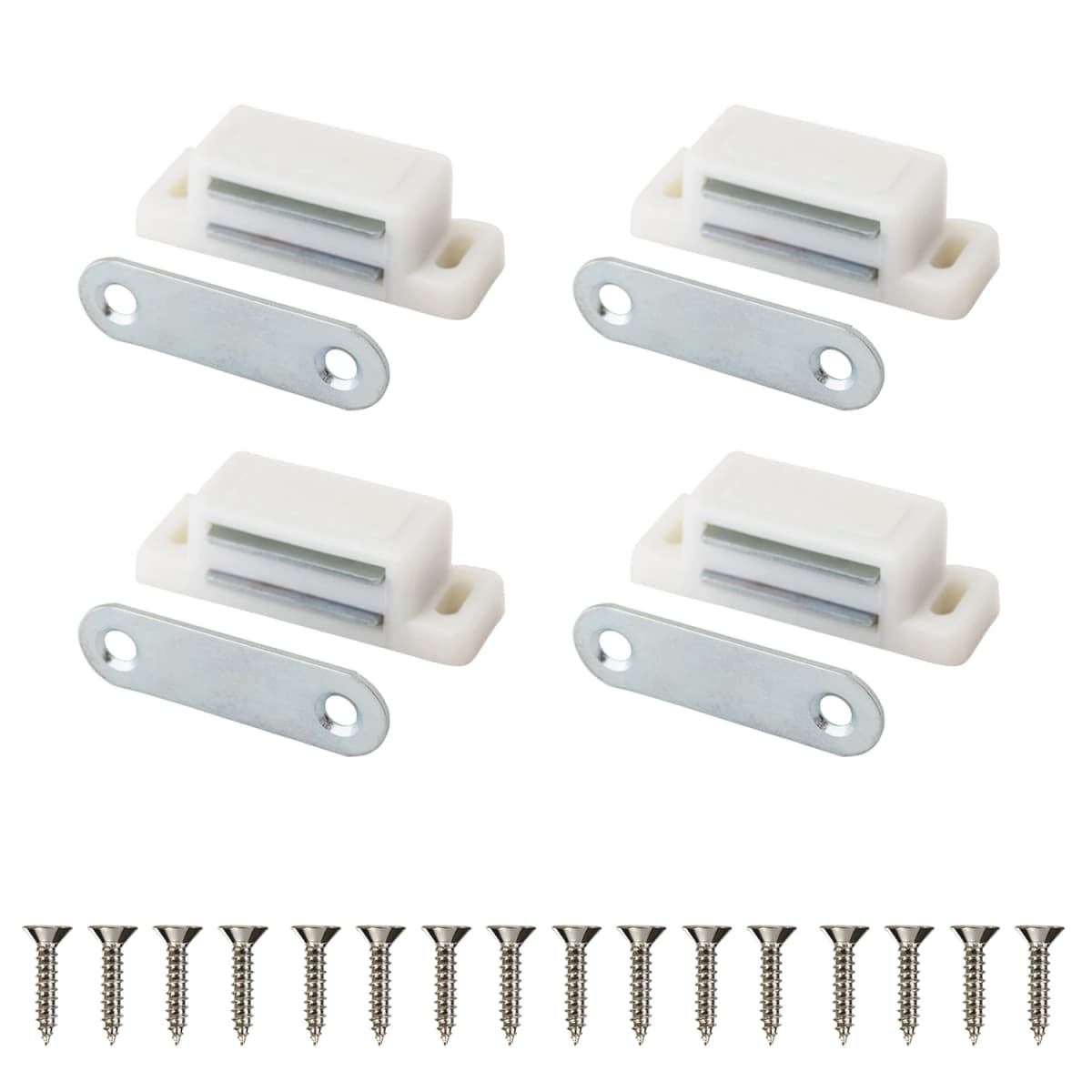 Cupboard Kitchen Furniture Magnetic Cabinet Door Latch Closures White Plastic Strong Powerful Magnet Catch