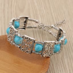 Tenande Enthic Tibet Silver Color Natural Stone Hearts Beads Bracelets Sun Coin Flowers Bracelets & Bangles for Women Boho