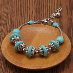 Tenande Enthic Tibet Silver Color Natural Stone Hearts Beads Bracelets Sun Coin Flowers Bracelets & Bangles for Women Boho
