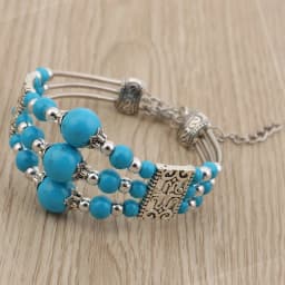 Tenande Enthic Tibet Silver Color Natural Stone Hearts Beads Bracelets Sun Coin Flowers Bracelets & Bangles for Women Boho