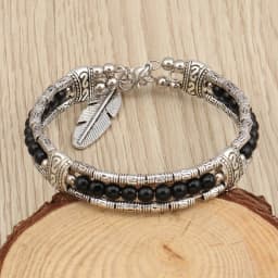 Tenande Enthic Tibet Silver Color Natural Stone Hearts Beads Bracelets Sun Coin Flowers Bracelets & Bangles for Women Boho