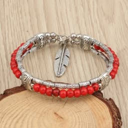 Tenande Enthic Tibet Silver Color Natural Stone Hearts Beads Bracelets Sun Coin Flowers Bracelets & Bangles for Women Boho