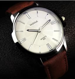 Hot YAZOLE Mens Watches Top Brand Luxury Blue Glass Watch Men Wristwatch Waterproof Leather Roman Men's Watch Male Clock relojes