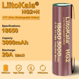 1-24pcs LiitoKala HG2 18650 3000mAh battery 3.6V discharge 20A dedicated High power discharge +DIY Nicke