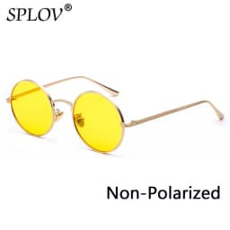 SPLOV Retro Punk Style Men Sunglasses Women Vintage Round Metal Frame Colorful Lens Sun Glasses Fashion Eyewear Gafas Sol UV400