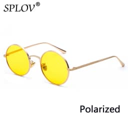 SPLOV Retro Punk Style Men Sunglasses Women Vintage Round Metal Frame Colorful Lens Sun Glasses Fashion Eyewear Gafas Sol UV400