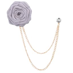 Korean Bridegroom Wedding Brooches Cloth Art Hand-made Rose Flower Brooch Lapel Pin Badge Tassel Chain Men's Suit Accessories