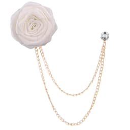 Korean Bridegroom Wedding Brooches Cloth Art Hand-made Rose Flower Brooch Lapel Pin Badge Tassel Chain Men's Suit Accessories