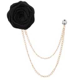 Korean Bridegroom Wedding Brooches Cloth Art Hand-made Rose Flower Brooch Lapel Pin Badge Tassel Chain Men's Suit Accessories