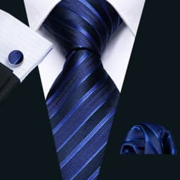 Men Tie Gold Navy Blue Striped Tie 3.4" Jacquard Party Wedding Woven Fashion Designers Necktie For Men silk Business